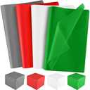 NEBURORA 72 Sheets Christmas Tissue Paper Assortment 14 X 20 Inch Red Green White Gray Gift Wrapping Tissue Paper Bulk for Holiday Gift Crafts Bags and Party Decorations, 4pack