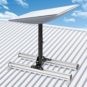 Starlink Gen 3 Roof & Wall Mount  Adjustable Heavy-Duty Stainless Steel Mounting Kit with Pivot Pole and Pipe Adapter for Starlink Internet Satellite System