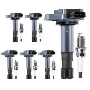 UF400 Ignition Coil Pack & 92213 Iridium Spark Plugs Compatible with Honda Accord 3.0L 20042007, Compatible with Acura MDX 20072009 3.7L, C1460, Set of 6