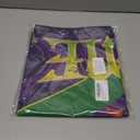 Blulu Mardi Gras Backdrop, Extra Large Photo Booth Background with Green, Purple, 70.8 x 43.3 Inch, Durable Polyester Fabric