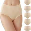 BATTEWA Incontinence Underwear for Women Washable, Leak Proof Underwear High Waist Cotton, Bladder Leakage 50ML (5Beige, X-Large, 5 Pack)