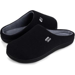 RockDove Men's Original Two-Tone Memory Foam Slipper (10.5, Black/Grey)