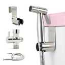 Handheld Bidet Sprayer for Toilet 2 PCS - Bidets for Existing Toilets Adjustable Water Pressure with Bidet Hose for Feminine Wash, Stainless Steel Muslim Shower Jet Spray for Toilet