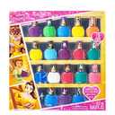 Townley Girl Disney Princess Belle 18 Piece Water-Based Nail Polish Set, Quick Dry and Peels-Off, Nail Paint Set for Girls Ages 3