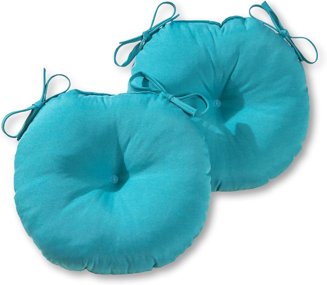 Greendale Home Fashions Arctic Outdoor 15-inch Bistro Seat Cushion, Set of 2
