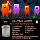 2 x 2PCS Halloween Decorations, 42"x14" Glowing Ghost Outdoor/Indoor Lights with 8 Lighting Modes, Waterproof Battery Case for Garden, Yard, Haunted Halloween Party