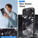 Genuine Forged Carbon Fiber Case for iPhone 15 Pro Max, Military Grade Drop Protection, Shockproof Phone Cover with Aluminum Alloy Buttons and Camera Frame - Glossy Blue