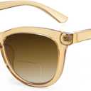 EASY READ Bifocal Reading Sunglasses for WomenFashion Sun Readers UV400 Protection(Magnification 2.50,Yellow)