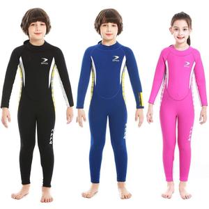 2.5mm Neoprene Kids Full Wetsuit, One Piece Swimsuit for Boys and Girls, Children Diving Suit with Back Zip for Swimming, Diving, Snorkeling and Other Water Sports (Small, black+white)