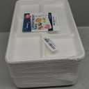5 Compartment Plates Disposable Heavy Duty (100 Pack) Trays 12.5" x 8.6" - Sugarcane School Trays - Disposable Plates with Compartments Sectioned - Environmentally-Friendly Paper Dividers