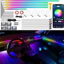 Dreamcolor Acrylic Interior Car LED Strip Light with Wireless APP, RGB 22 in 1 with 175 inches 600 LEDs Fiber Optic Ambient Lighting Kits, Dynamic Chasing Music Sync Neon LED Strip for Car Accessories