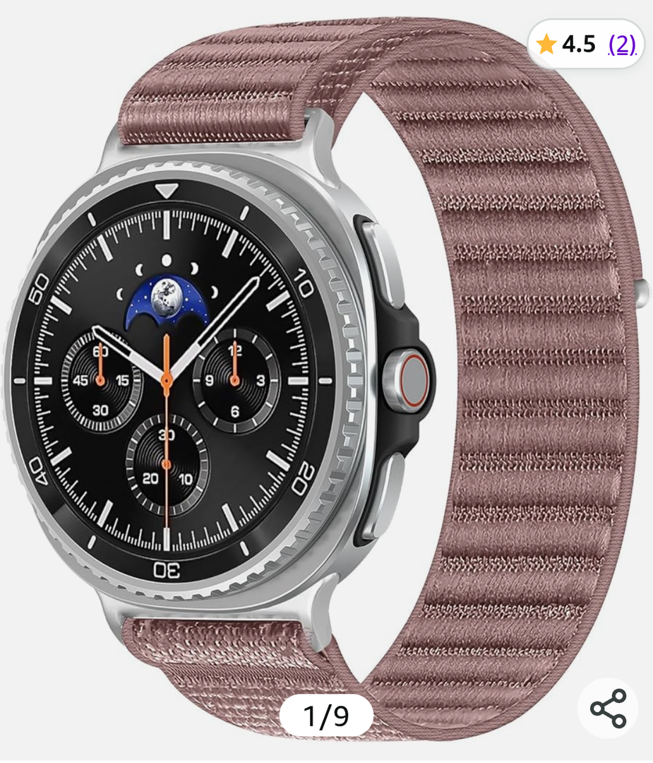 Nylon Loop Bands for Samsung Galaxy Watch 8 Band 40mm 44mm/Watch 8 Classic 46mm Men Women,Metal Buckle Stretchy Fabric Sport Strap for Samsung Watch 8 Bands 40 44 46 mm