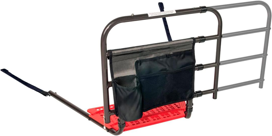 Stander EZ Adjust Bed Rail, Adjustable Senior Bedrail and Safety Assist Railing for Elderly Adults with Organizer Pouch, ASTM Safety Approved Guard-Rail, Black