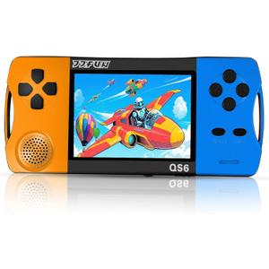 Handheld Game Console for Kids with 216 Classic Video Games, 3.2" Screen, Rechargeable, Plug and Play Retro Gaming System, Portable Arcade Handheld Games for Boys Girls Ages 4-12 (Orange blue)