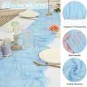 20 Pack Cheesecloth Table Runner 17 x 108 inch Long Boho Gauze Table Runners Semi Sheer Table Runner for Wedding Decor, Baby Shower, Birthday Party, Banquet (Light Blue)
