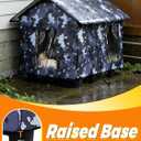Elevated Insulated Outdoor Cat House Weatherproof - 20"x19"x17" Waterproof PVC Top & Aluminum Film Liner Camouflage Feral Cat Shelters for Keeping Cats Winter Warm, Gray