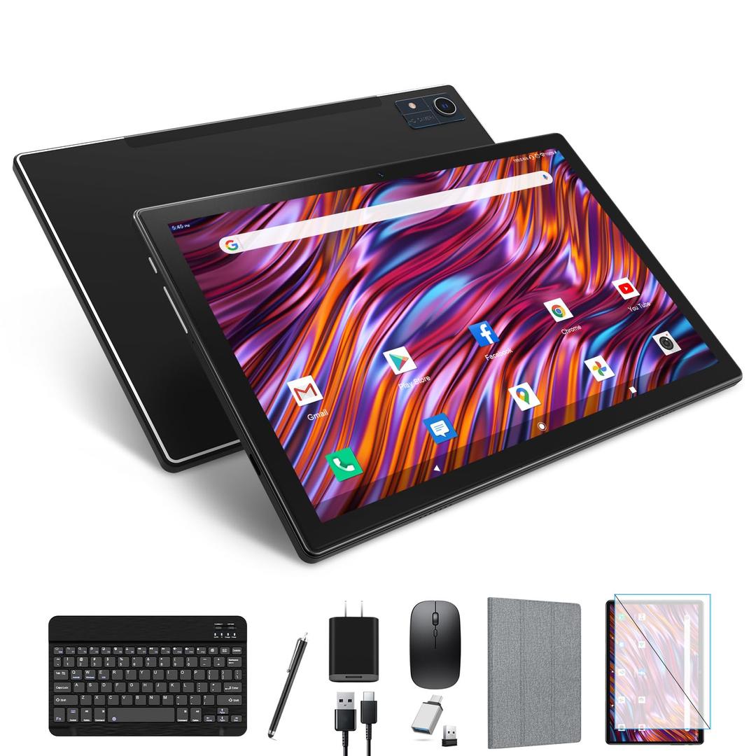 MEIZE Android 13 Tablet, 128GB+16(8+8 Expand)GB/512GB Expandable Black