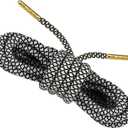 Loop King Laces 1 Pair Luxury Rope Shoe Laces with Gold Tips (3-5 Eyelets / 75cm / 30", Black White)