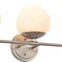 Bathroom Vanity Light Fixtures, 3 Light Globe Wall Sconce Lighting Over Mirror, Modern Vanity Lights for Bathroom, Mirror Cabinets Hallway Stairs, Standard E26 Base, Brushed Nickel