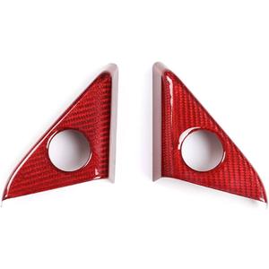 JSWAN 2Pcs Carbon Fiber Side Camera Cover Fit for Tesla Cybertruck (2024 2025 2026) Cyber Truck Outside Camera Protection Cover Decor Trim Accessories (Red)