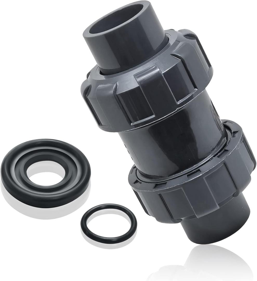 PVC True Union Check Valve, 1'' Slip Swing Full Port Utility Valve for Backflow Prevention