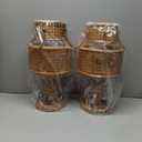 Creative Co-Op 40 Watt Rustic Rattan Vintage Reproduction Table Lamp Set, Natural Stained Finish, Set of 2