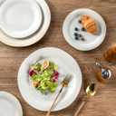 AmorArc Ceramic Dinnerware Sets, Handmade Stoneware Reactive Glaze Plates and Bowls Set, Scratch Resistant | Dishwasher & Microwave Safe, Service for 4 (12pc)