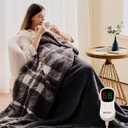 Heated Electric Blanket Throw Size - 50"x60" Flannel Heating Blanket with 10 Heating Levels & 5 Time Settings Over-Heat Protection, Winter Warmer for Adults with ETL CertificationGrey