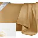 THXSILK 100% Mulberry Silk Pillowcase for Hair and Skin, Grade 6A+ Silk Pillow Case with Hidden Zipper, Hypoallergenic Pillow Case with Zipper, 1pc (Queen 20"x30", Metallic Gold)