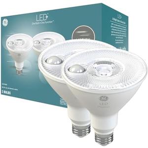 GE LED+ Motion Sensor LED Light Bulbs, 15W, PAR38 Outdoor Security Floodlight, Warm White (1 Pack)
