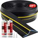Jin&Bao Universal Garage Door Threshold Seal Strip 20FT Kit, Bottom Waterproof Rubber Weather Stripping Replacement（Yellow, 2 Adhesive）