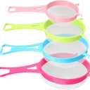 4Pcs/Set Fine Mesh Strainer Set, Kitchen Plastic Flour Colander Set, Solid-Liquid Separator Gadget with Non Slip Handles, for Yogurt Baking Kitchen Kefir Tea Juice Pasta(size:4pcs/set)
