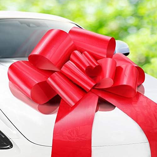 Zoe Deco - Big Car Bow - Red, 30 Inch - Giant Car Bow for Birthday, Christmas, Wedding Reception, Surprise Party - Large Gift Wrapping for Huge Present