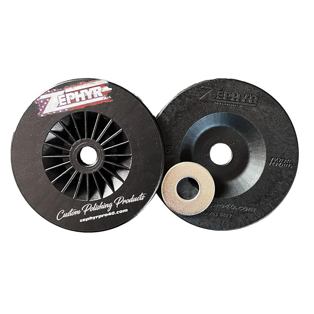 ZEPHYR CUSTOM POLISHING PRODUCTS SFPR58-4 Airway Buff Safety Flange Kit (Black)
