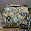 Magpie Fabrics Indoor Outdoor Bench Cushion 42"x18", Non-Slip Tufted Water Resistant Long Seat Pads, Patio Loveseat Cushion for Window, Garden, Swing, Settee - Green Floral