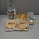 1.5 Gallon 2 PACK Glass Drink dispenser, Beverage Dispenser With Wood Stand, Lemonade Dispenser with Airtight Valve and Stainless Steel Spigot,Drink Dispenser for Parties