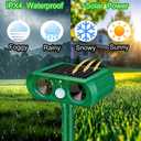 Solar Ultrasonic Animal Repellent, Cat Repellent Outdoor with Motion Sensor, Waterproof Cat Deterrent, Repel Squirrels, Dogs, Raccoon, Skunk, Dogs, Squirrels, Rabbit, Deer, Fox Deterrent