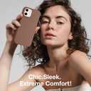 GONEZ Magnetic for iPhone 12 Case / 12 Pro Case, Compatible with MagSafe, [Screen Protector + Camera Lens Protector], Silicone Shockproof Anti-Scratch Protective Phone Case 6.1 inch, Brown