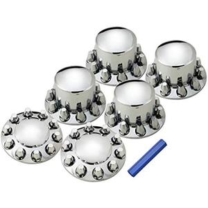 Axle Covers Complete Set Chrome ABS (2 Front 4 Rear) for Semi Truck