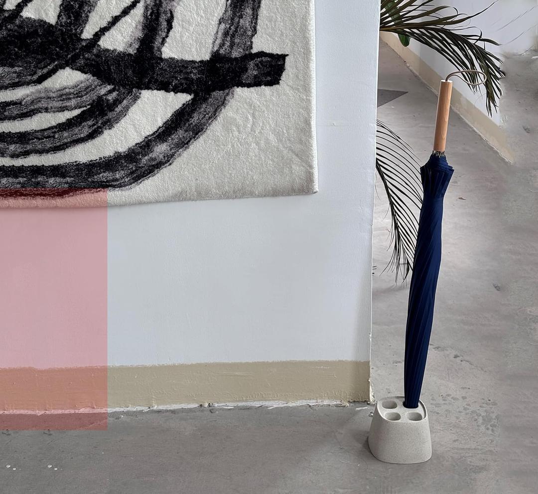 Home Decoration White Concrete Quick Drying Long-Handled Umbrella Storage Stand