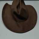 Eohak Womens Western Cowboy Hats Studded Pinched Western Cowgirl Hats Wide Brim Fedoras Hat with Belt Buckle (Size:Medium) (Brown, M)