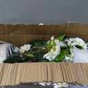4FT White Hydrangea Artificial Flowers Tree Large Real Touch Faux Silk Hydrangea Plants Potted Fake Flower in White Pot for Home Indoor Outdoor Front Porch Garden Entrance Living Room Decor, 2 Pack