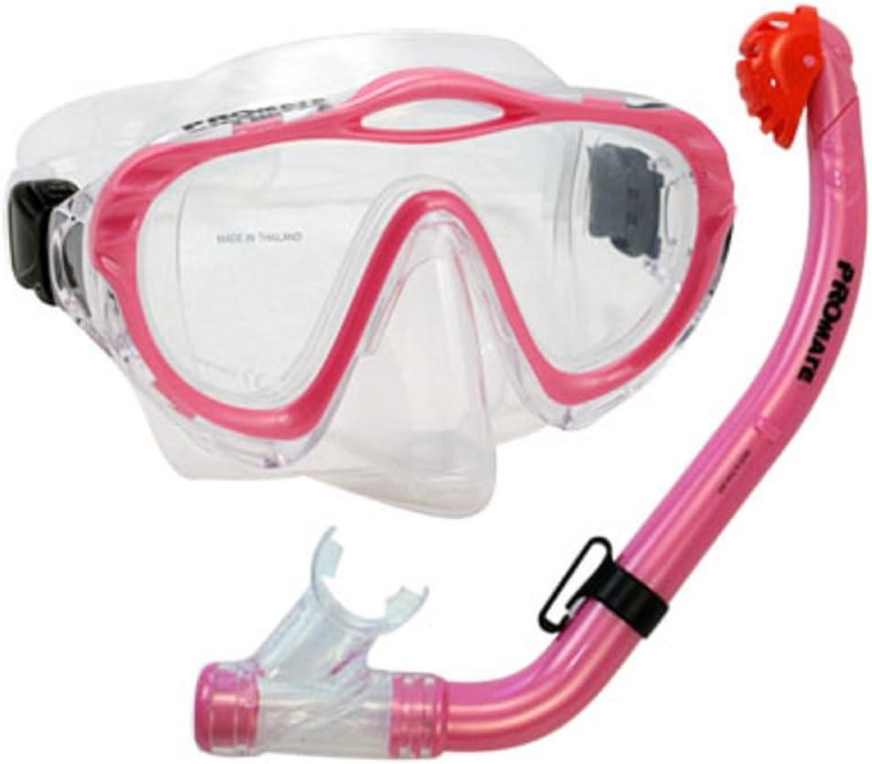  Junior Snorkeling Scuba Diving Purge Mask Dry Snorkel Set for Kids, Pink