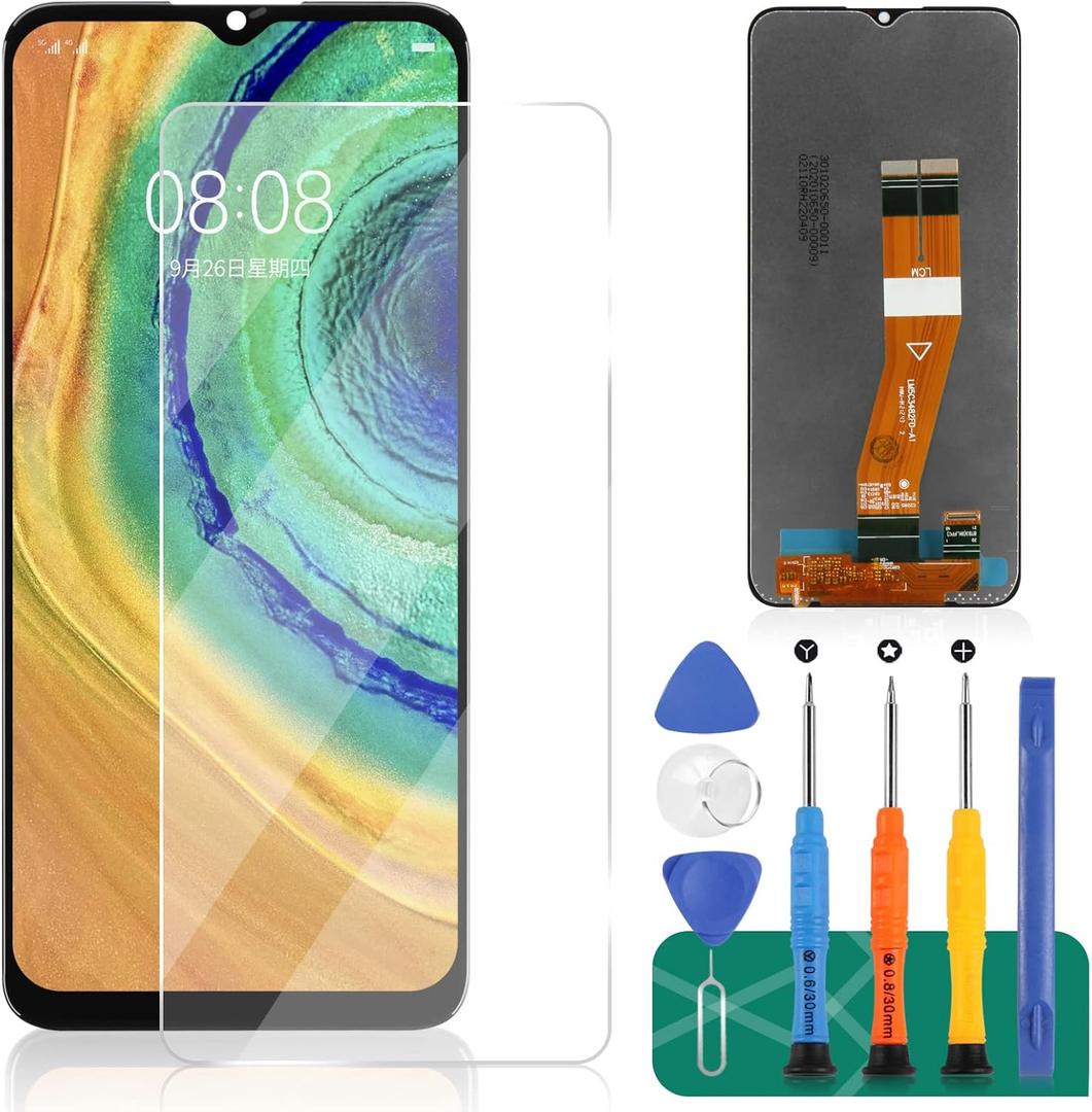 for Samsung Galaxy A02s Screen Replacement for Samsung A02s LCD Screen Replacement A025U LCD Display A025A Touch Digitizer with SM-A025V,SM-A025A,SM-A025U Assembly Repair Kits (163MM Bigger Size)