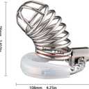 Metal Cock Cage Male Chastity Cage Adjustable with 7 Ring Sizes Stainless Steel Chastity Device with Hidden Lock for Man Penis Bondage Sex Toys Breathable Penis Cage with Hose (D)
