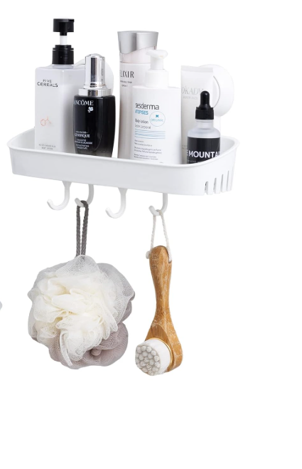 Bathroom Shelves Wall Mounted, Shower Caddy with Suction Cups, Removable Organizer Rack, for Toilet, Sink or Balcony Storage