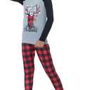 VENTELAN Family Matching Christmas Pajamas Set Holiday Santa Claus Sleepwear Xmas PJS Set for Couples and Kids (2T, Grey Deer)