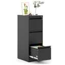 Garvee 3-Drawer File Cabinet with Lock, Heavy Duty Vertical Filing Cabinets for Home Office, Secure Locking Metal Steel Storage Cabinet for Letter/Legal Size File, Assembly Required, Black