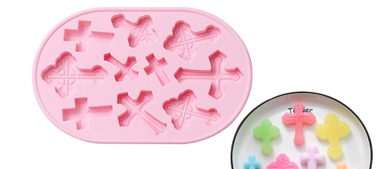 Cross Shaped Silicone Moulds Candy Gummy Chocolate Fondant MouldDIY Tool Mold for Cake Decorating, Resin Necklace, Ice Cube