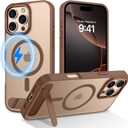 BENTOBEN Strong Magnetic for iPhone 16 Pro Max Case, Phone Case iPhone 16 Pro Max with Magsafe Seamless Kickstand, Slim Translucent Matte Shockproof Phone Case for iPhone 16 Pro Max, Desert Titanium
